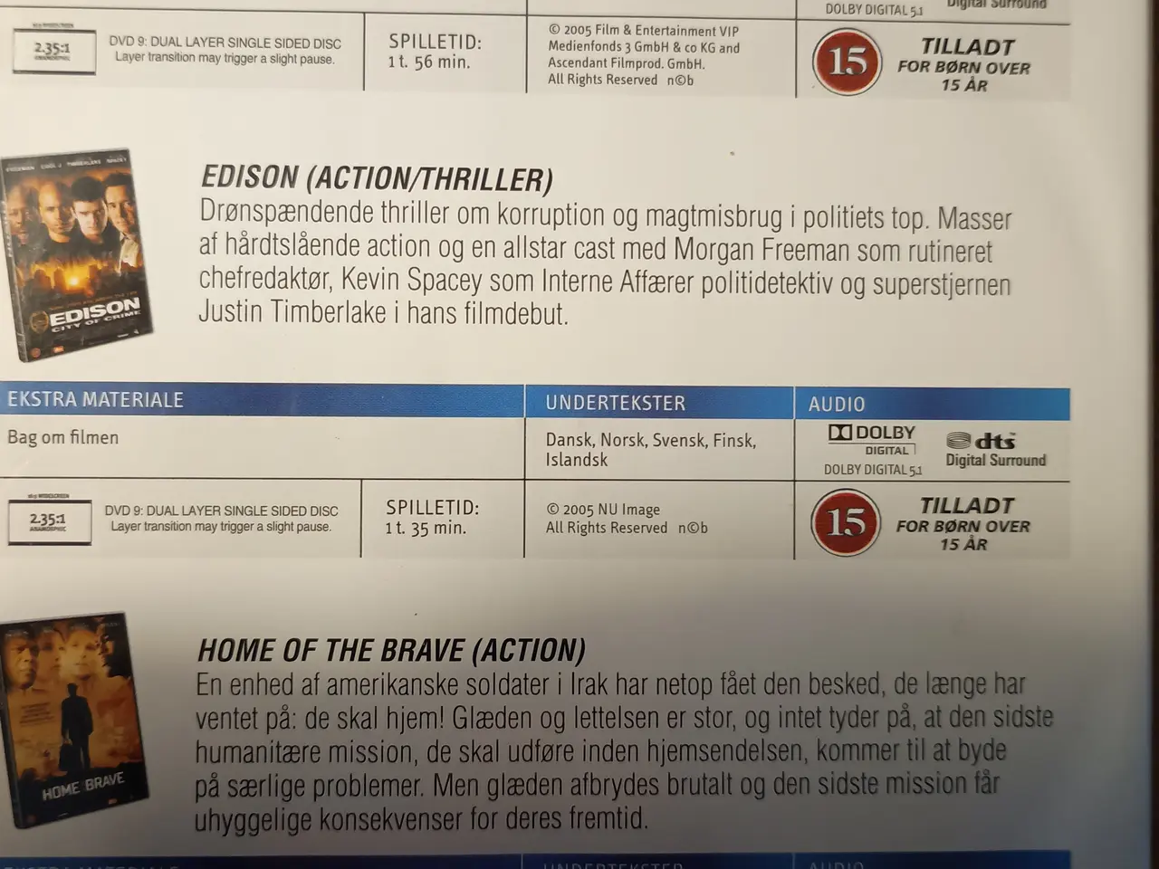 Billede 2 - Tre film til ens pris.