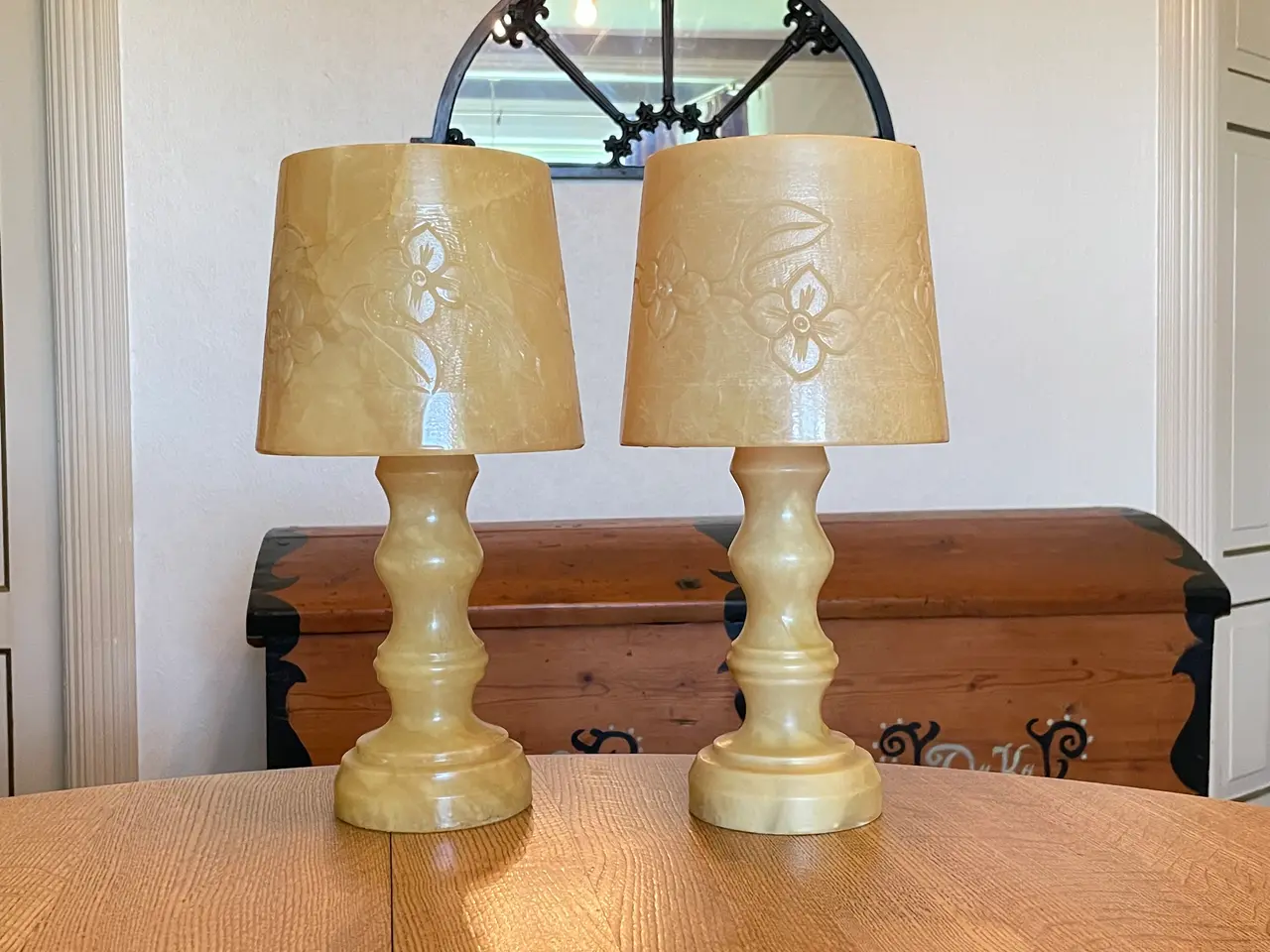 Billede 1 - Vintage italienske alabastlamper (par), 1970'erne