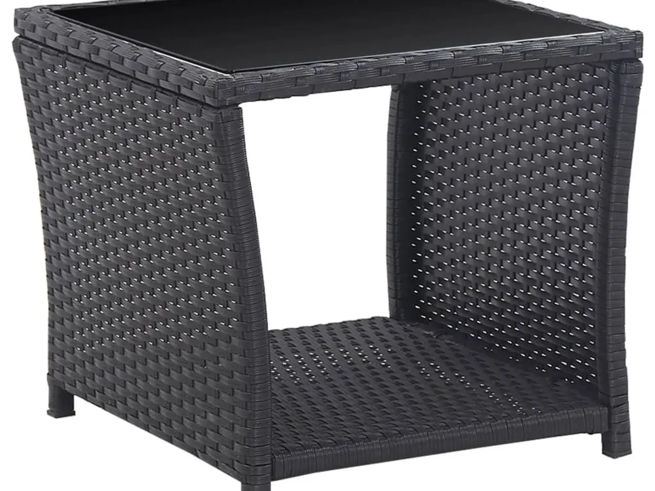 Billede 3 - Bistrosæt i polyrattan med hynder - 3 dele, sort