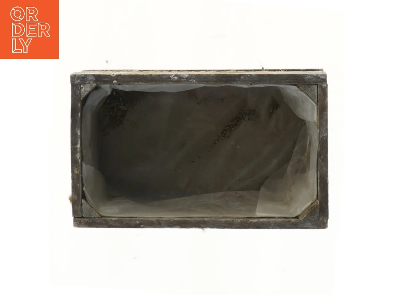 Billede 2 - Rustik trækasse med plastforing og hjerte (str. 21x12,5x11 cm)