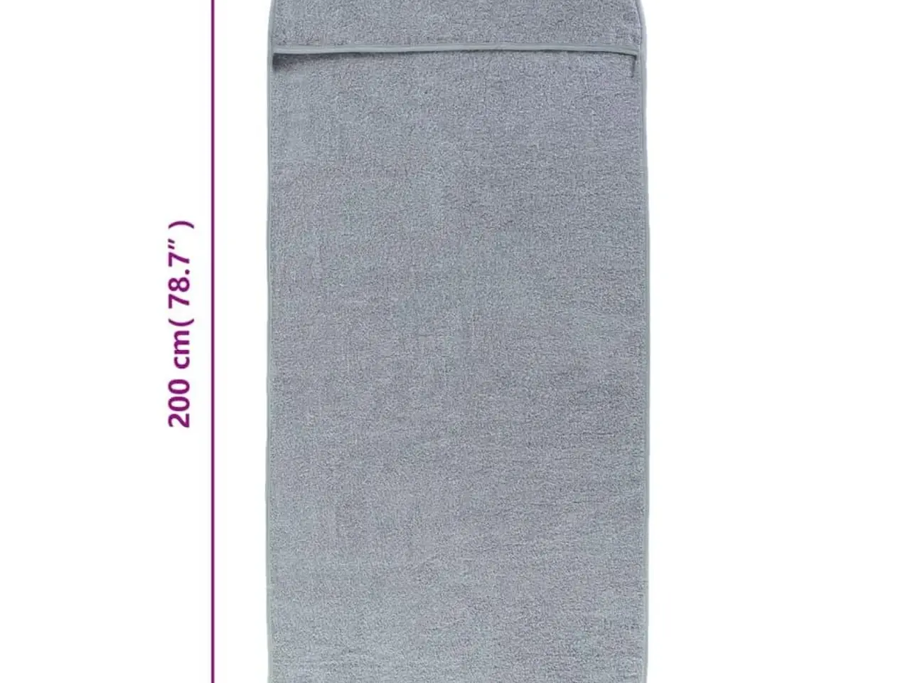 Billede 8 - Strandhåndklæder 2 stk. 75x200 cm 400 GSM stof grå