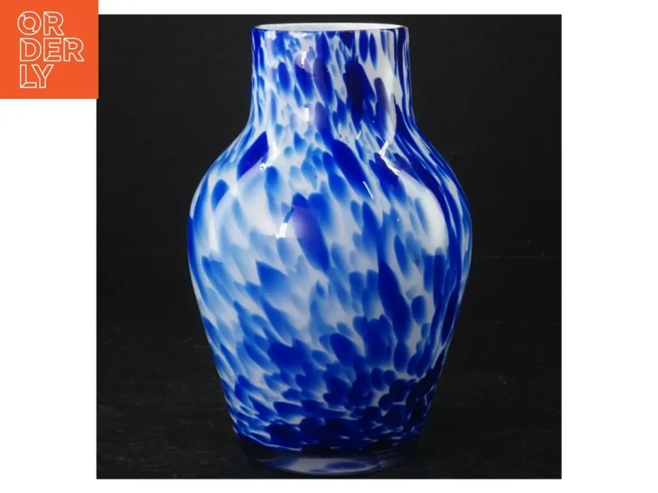 Billede 1 - Blåt glaskunstvase (str. 17 cm)