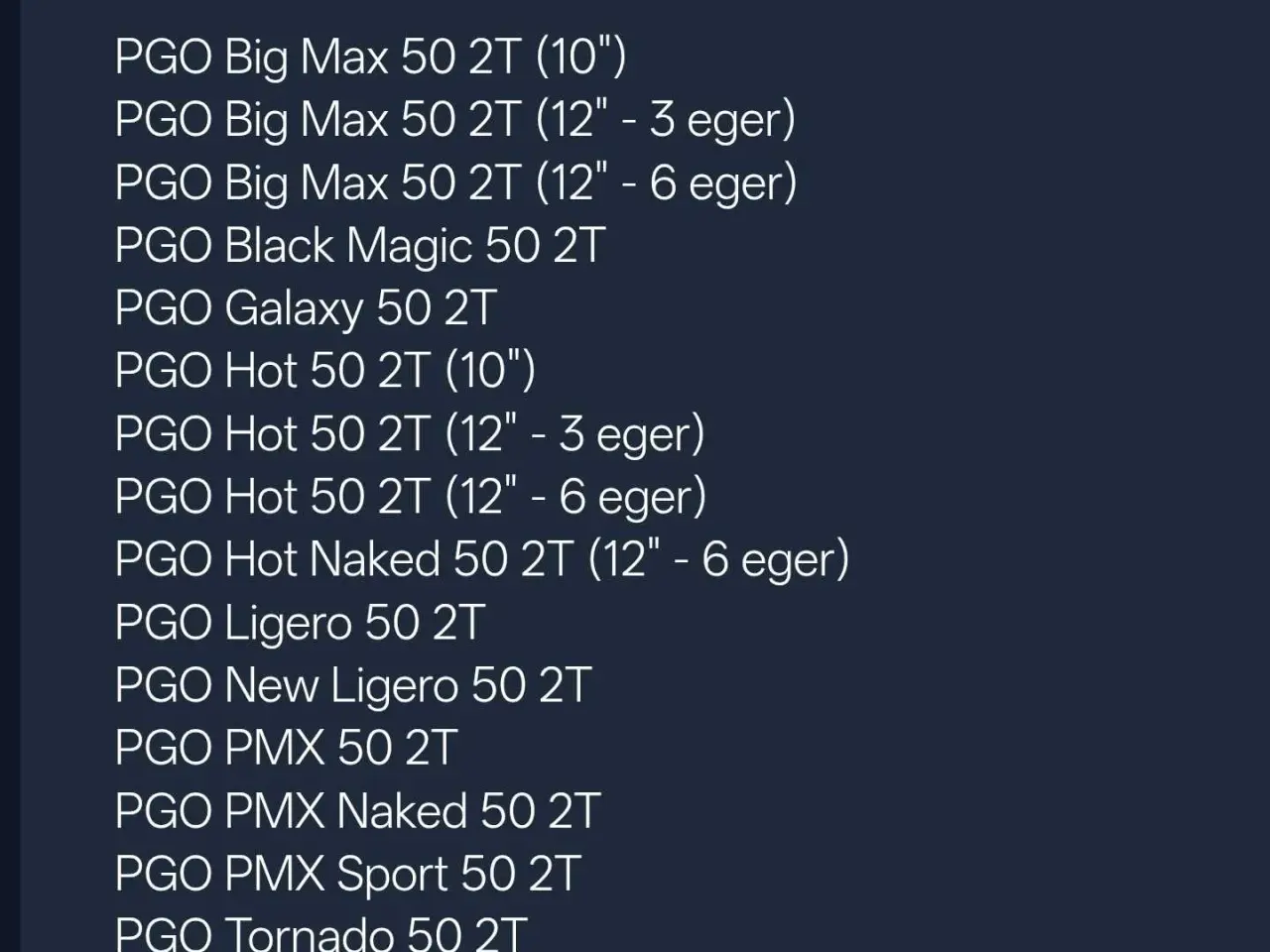Billede 2 - PGO Hot50/PMX/Ligero/Big Max/Galaxy. Ny Benzinhane