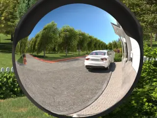 Udendørs konvekst trafikspejl sort Ø60 cm polycarbonat
