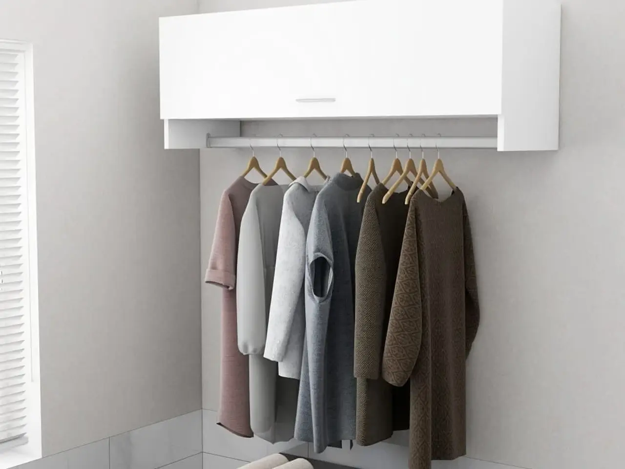 Billede 1 - Garderobeskab 100×32,5×35 cm i konstrueret træ - hvid