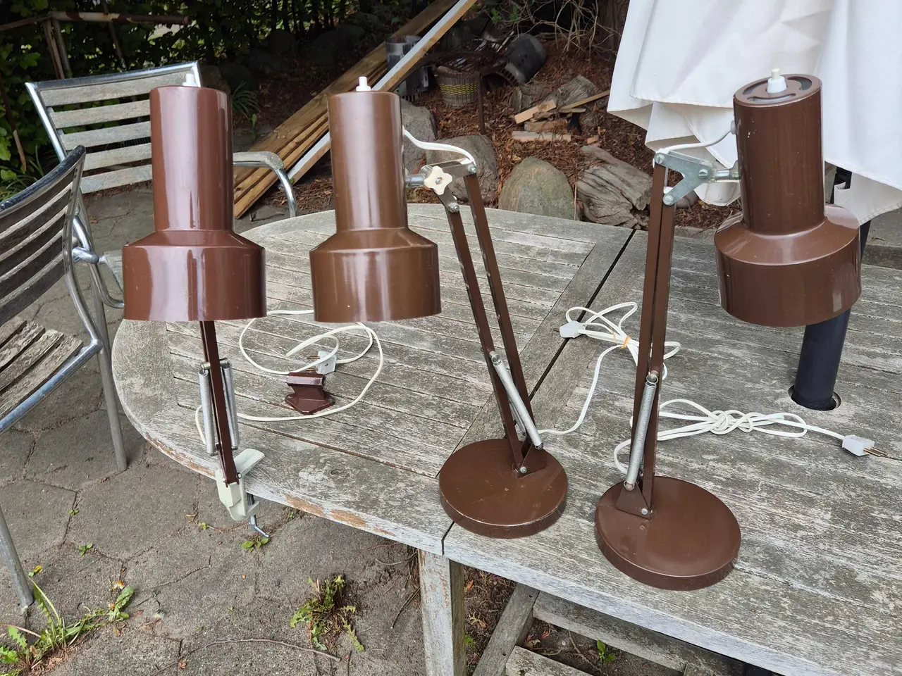 Billede 13 - Fin brun arkitektlampe med vægbeslag 