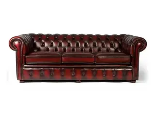 Liverpool Chesterfield 3 pers. sofa - Oxblod læder