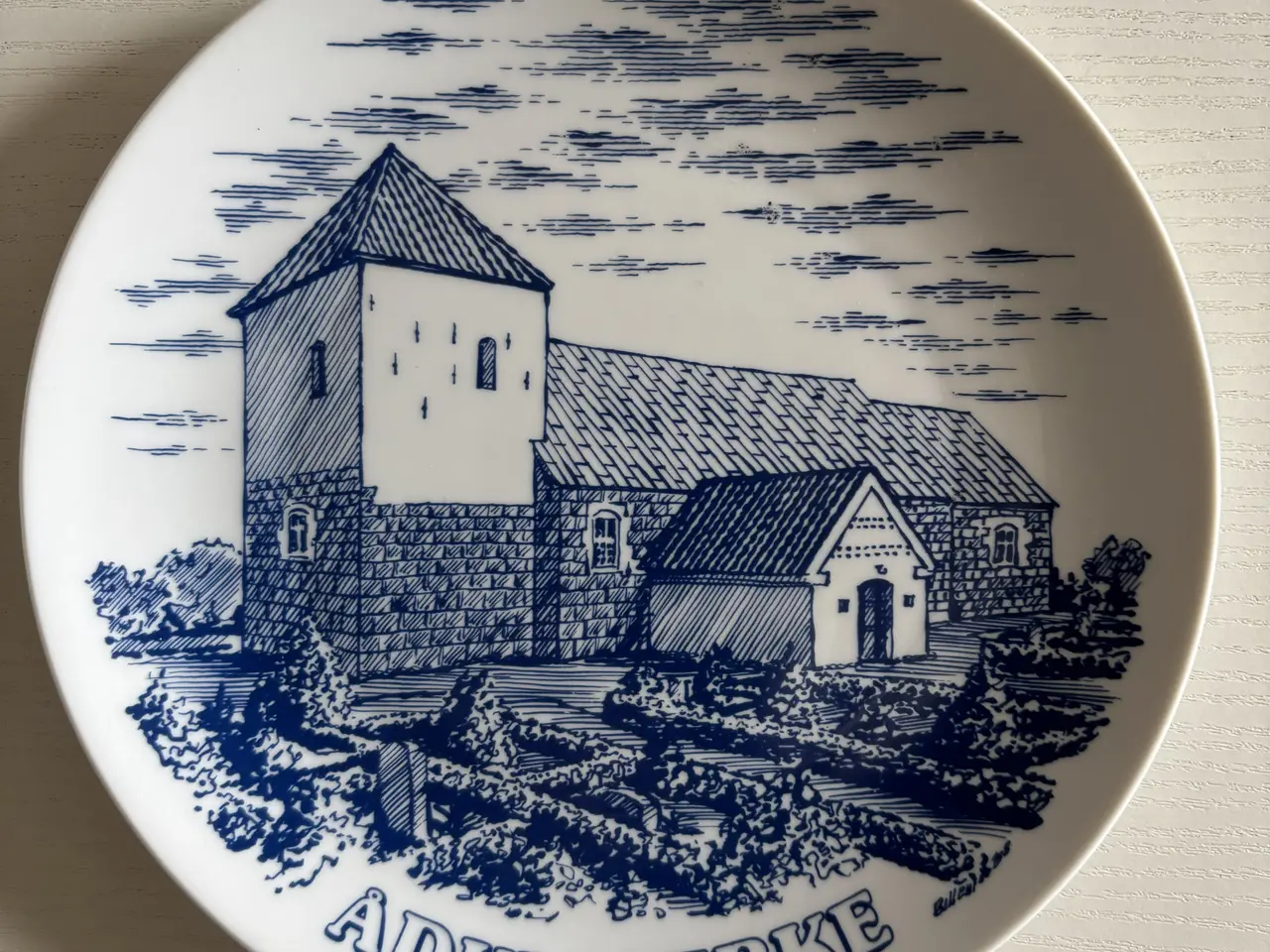 Billede 1 - Kirke platte, Ådum kirke, Svane Porcelæn