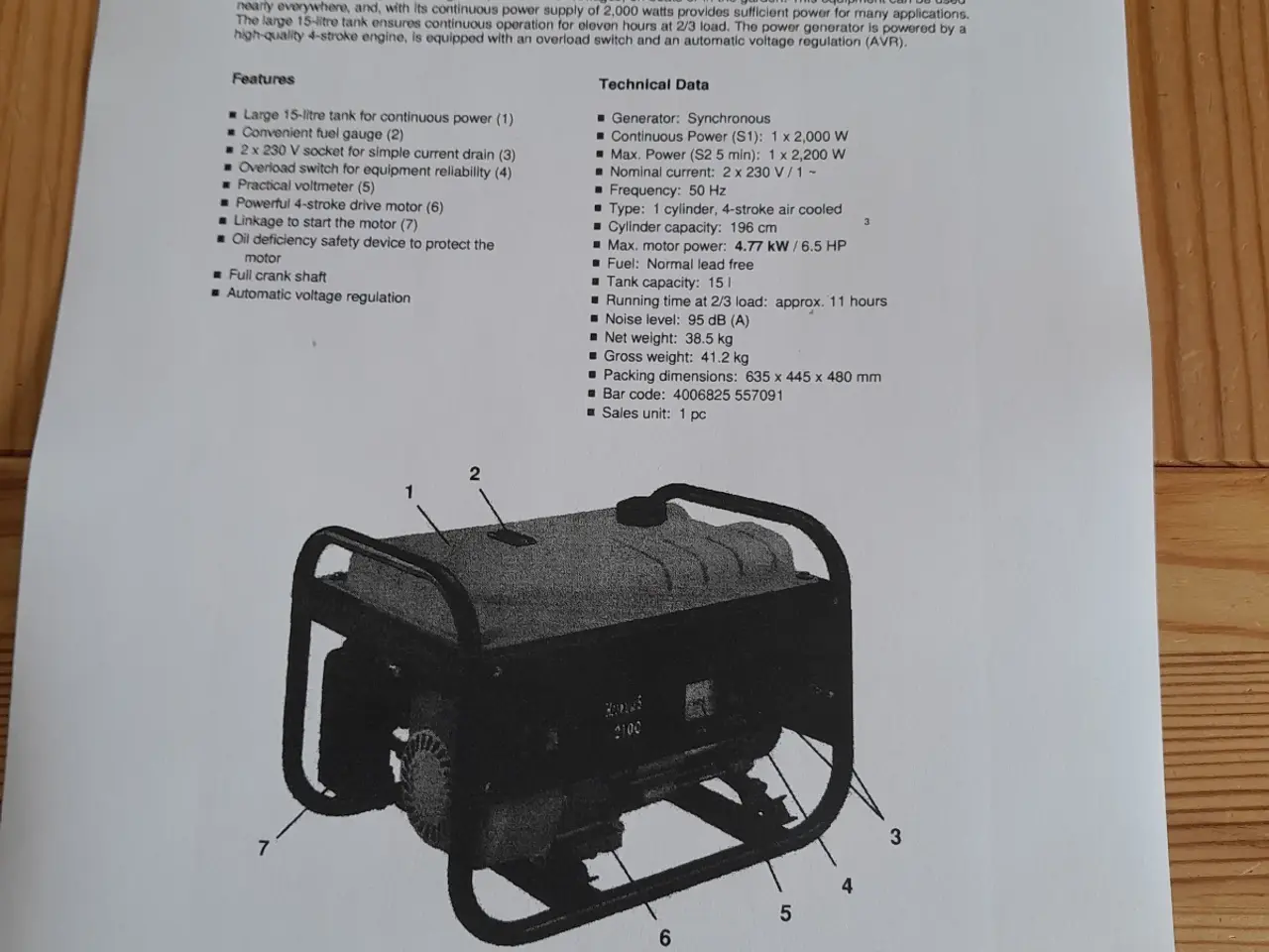 Billede 3 - Generator Herkules SE 2100