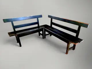Ældre hjørnebænk med patina