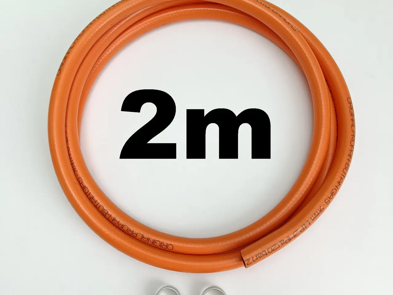 Billede 1 - NY! 2m Gummi Gasslange 9mm + 2 x Spændebånd