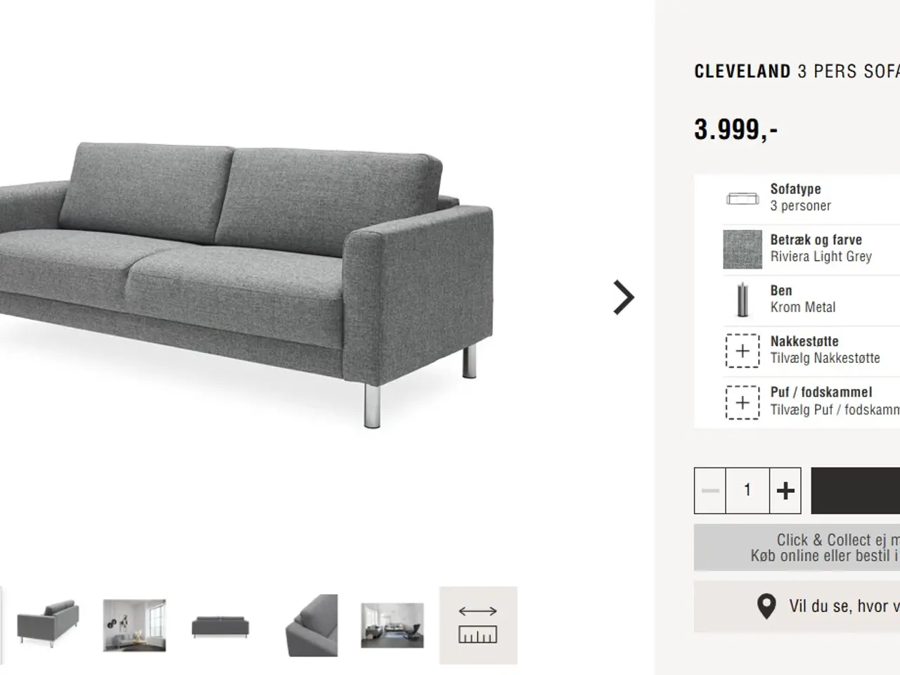 Billede 3 - Sofa med puf og nakkestøtte