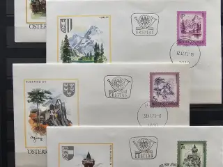 Frimærker og Førstedags Kuverter Østrig, 13 gr.