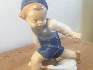 Porcelænsfigur fra GH&Co - dreng og gås