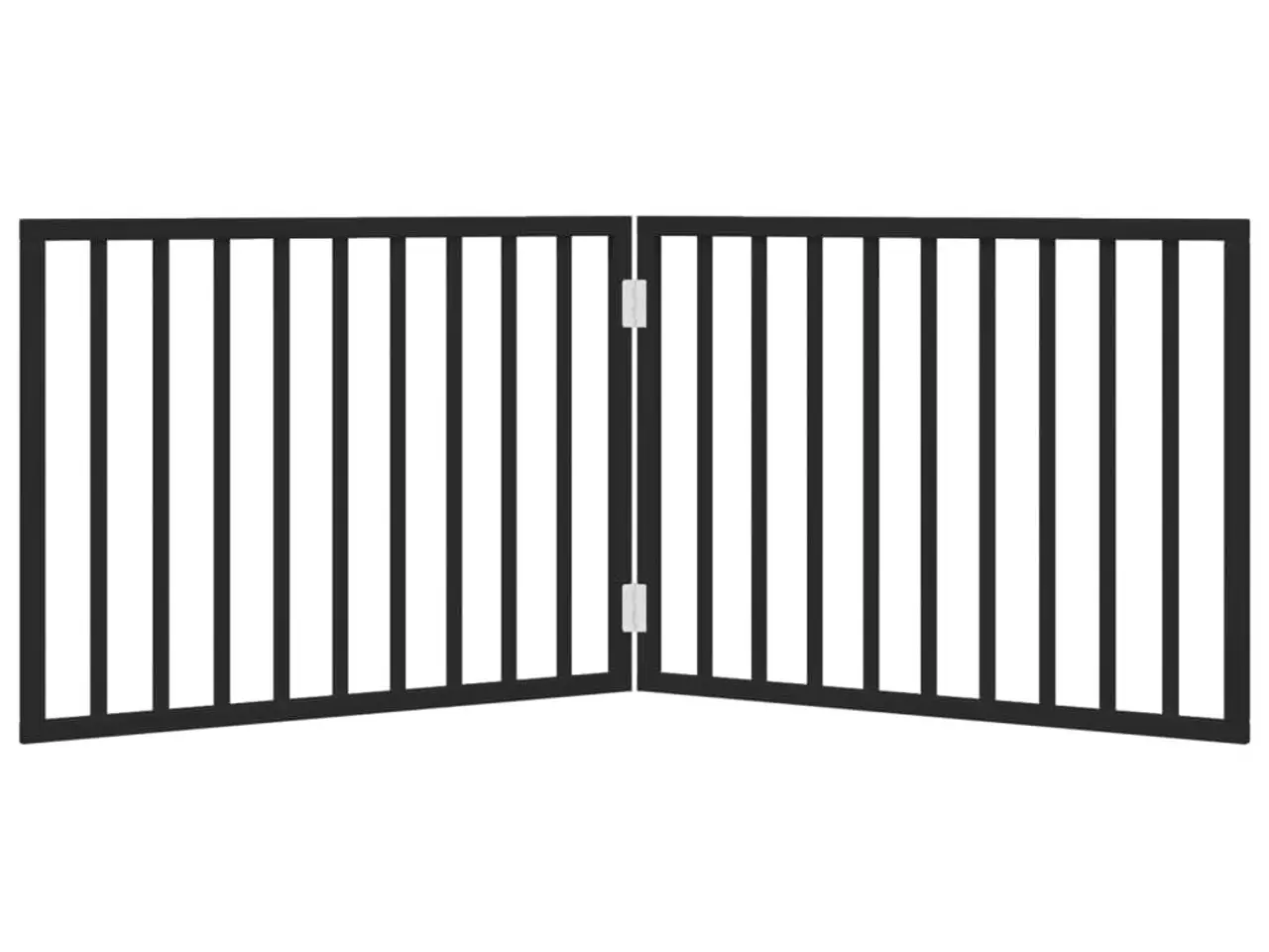 Billede 4 - Hundegitter foldbart med 2 paneler - sort poppeltræ, 160 cm