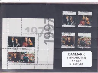 Danmark - Miniark 1338 + enkeltmærker - Stemplet