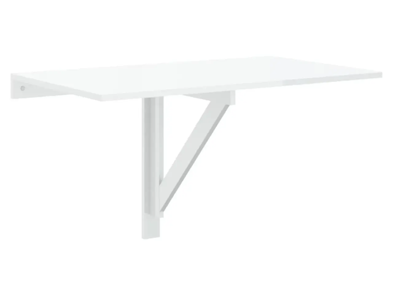 Billede 2 - Væghængt klapbord 100×60×56 cm - konstrueret træ, hvid højglans