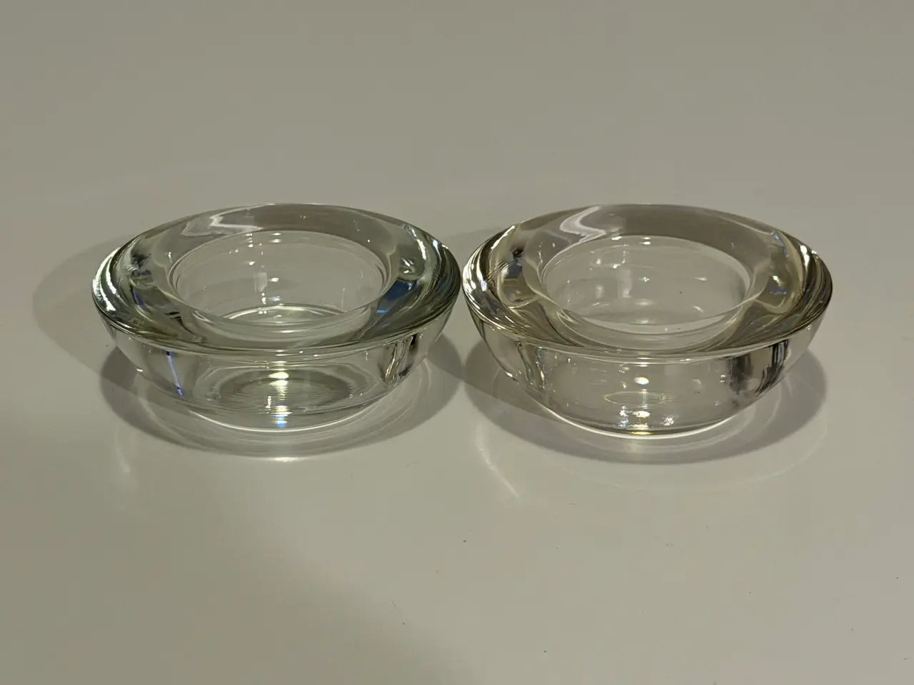 Billede 1 - Lysestager for fyrfadslys, glas, 2 stk.