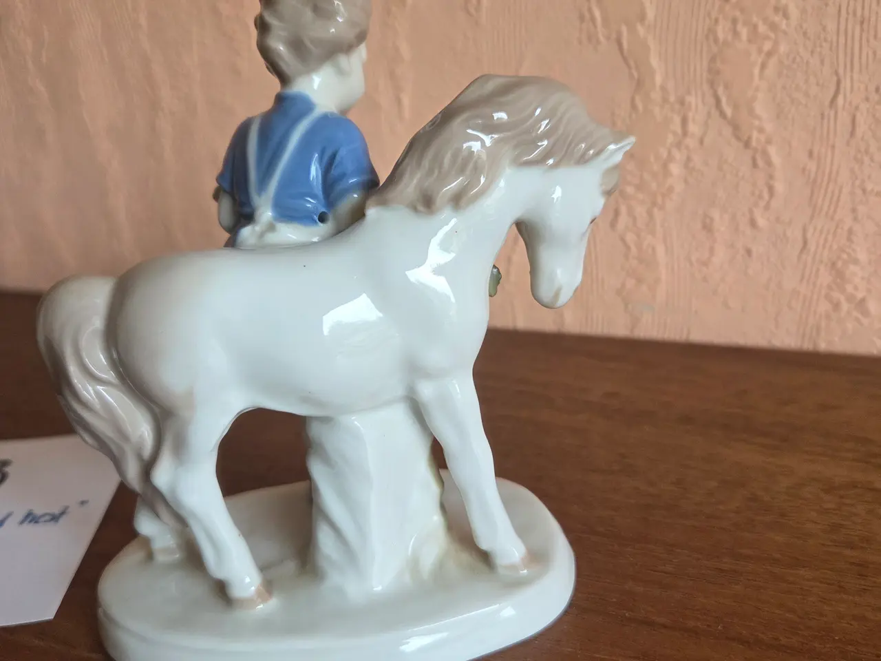 Billede 3 - Porcelænsfigur – Pige med hest, H: ca. 12 cm.