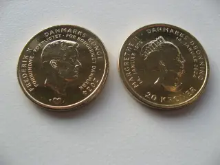 Tronskiftemønt 2024 Fr.X/Margrethe.II 20kr mønt