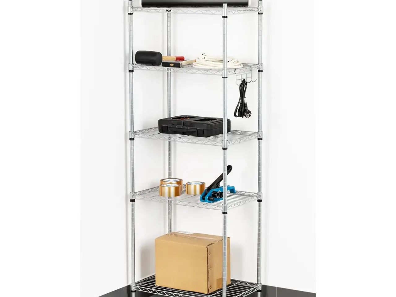 Billede 6 - Ekstra Stabil Gitterreol – 5 Hylder (35 x 55 cm)