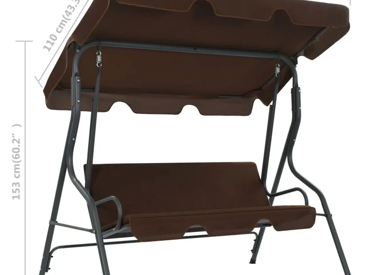 Billede 6 - Gyngesofa til haven 170x110x153 cm kaffefarvet