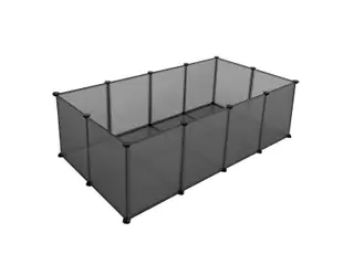 Kæledyr legehegn til smådyr - SONGMICS, transparent plast med bund, grå 143 × 73 × 46 cm