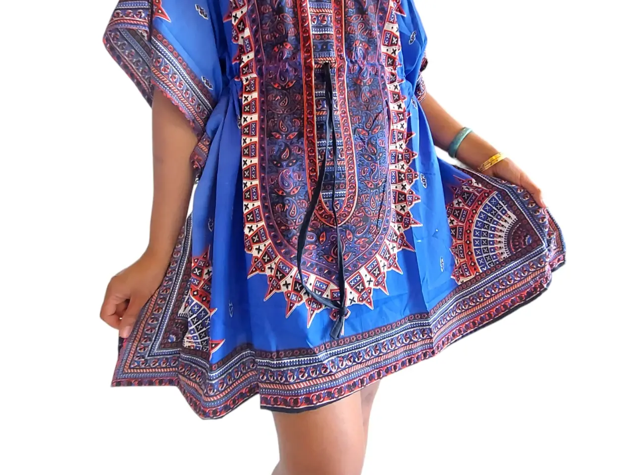 Billede 1 - Beautiful kaftan/tunika i satin-look, flot mønster