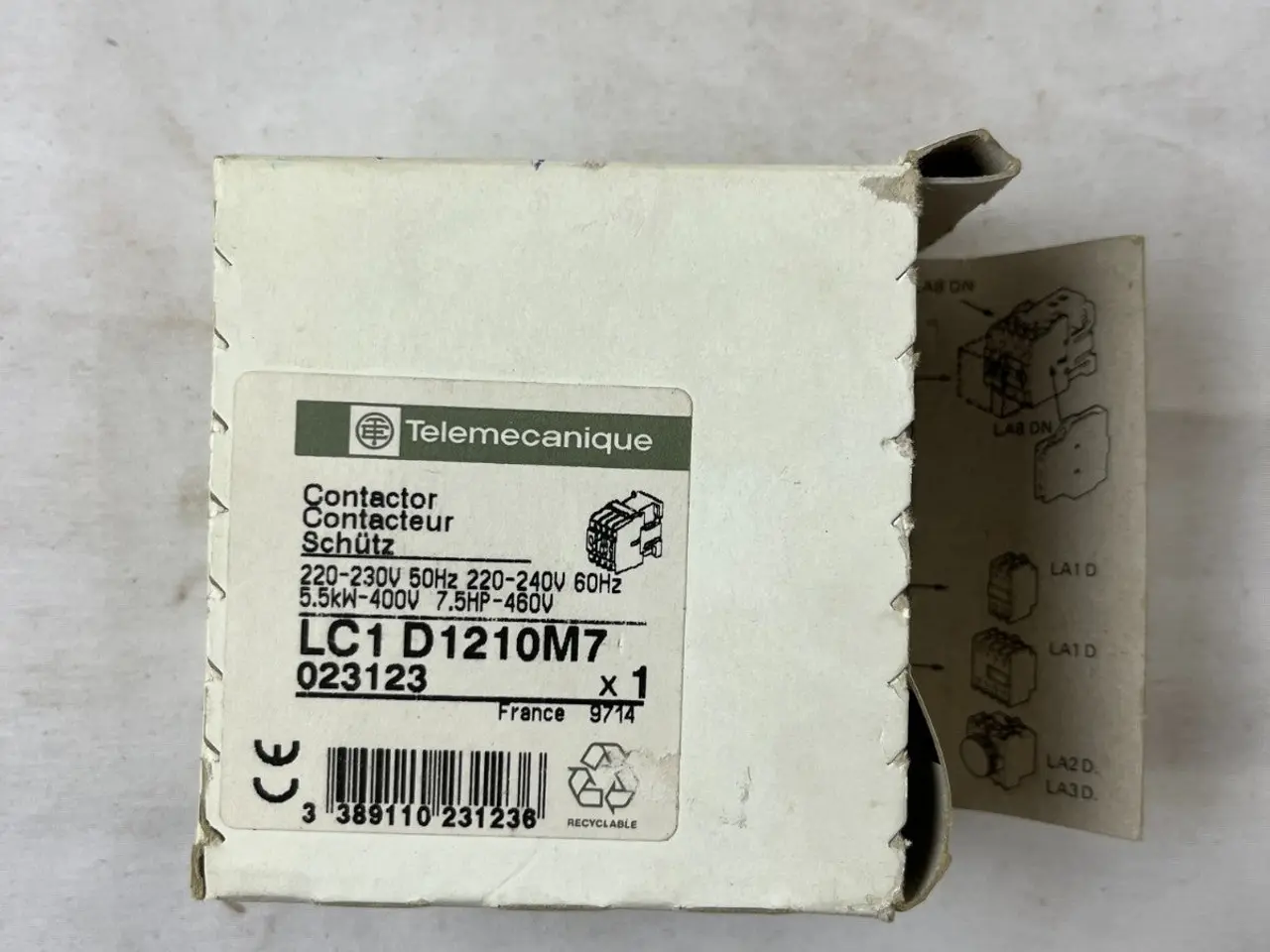 Billede 4 - Telemecanique LC1D1210M7 kontaktor 25A 5.5kW AC