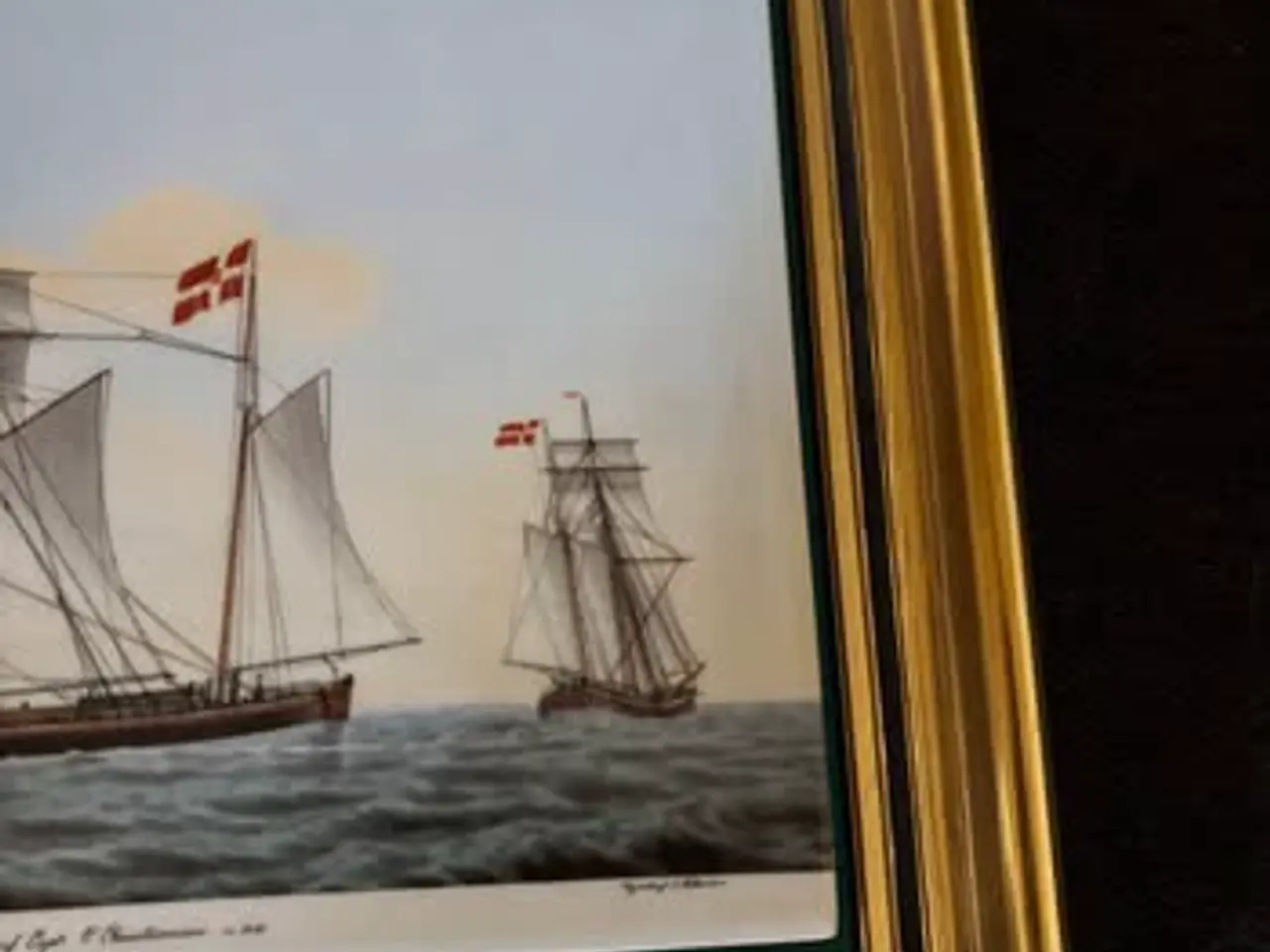 Billede 5 - B og g porselæns maleri skibe