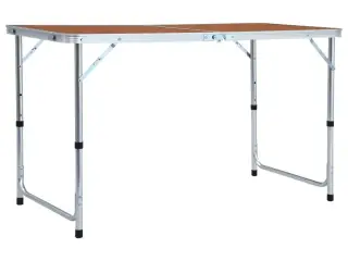Foldbart campingbord aluminium 120 x 60 cm