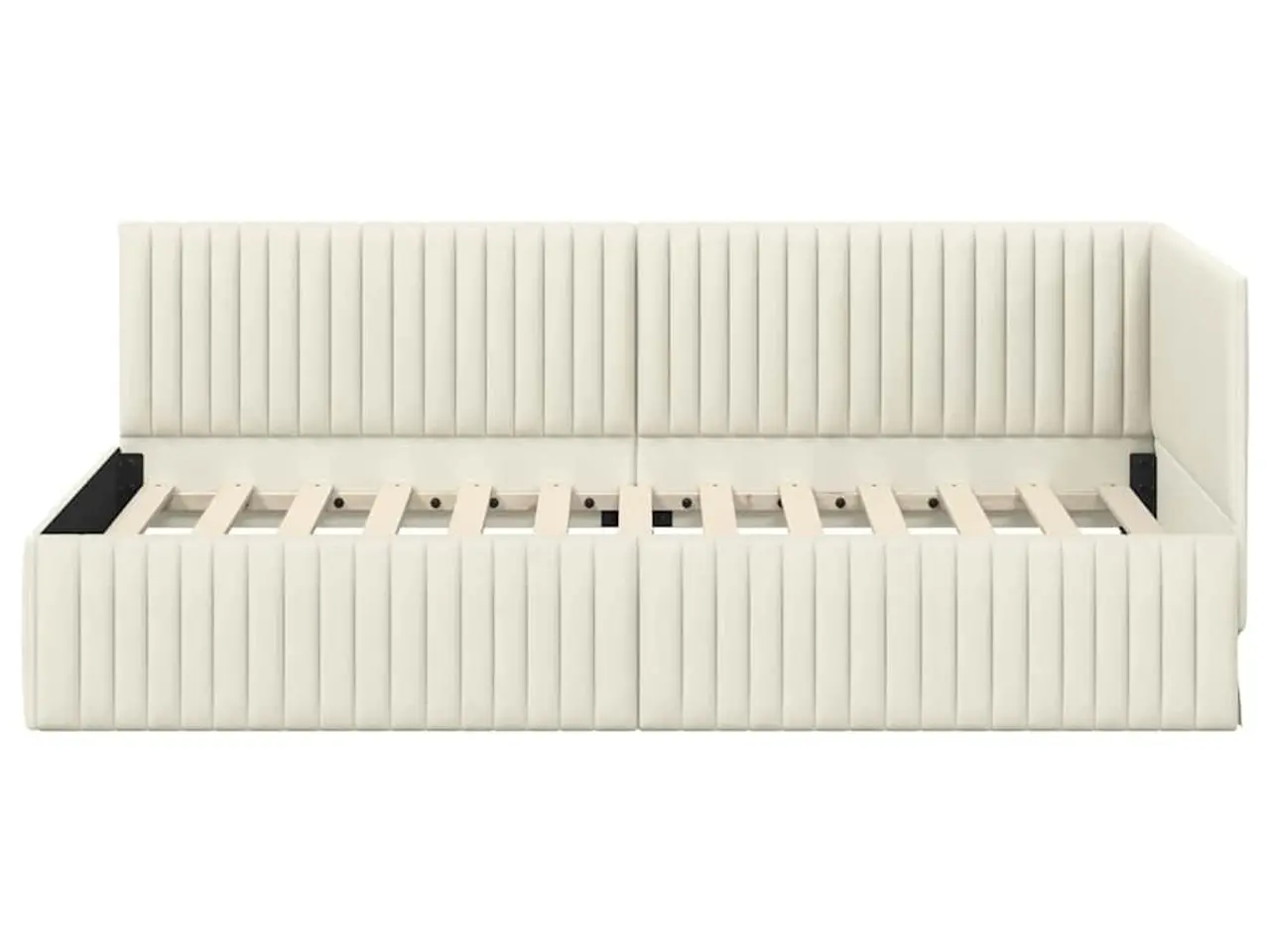 Billede 5 - Hjørnesengramme i fløjl - creme 90 x 200 cm