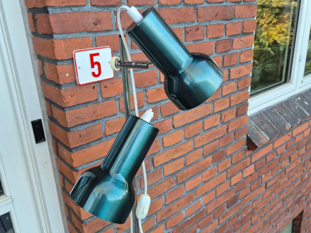 Billede 2 - Retro gulvlampe i sjælden gyldengrøn farve