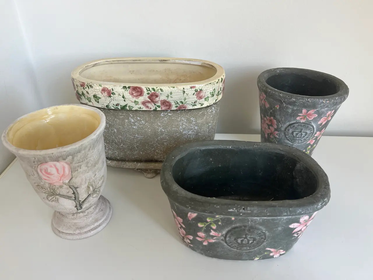 Billede 4 - Urtepotteskjulere dekoreret m/blomster