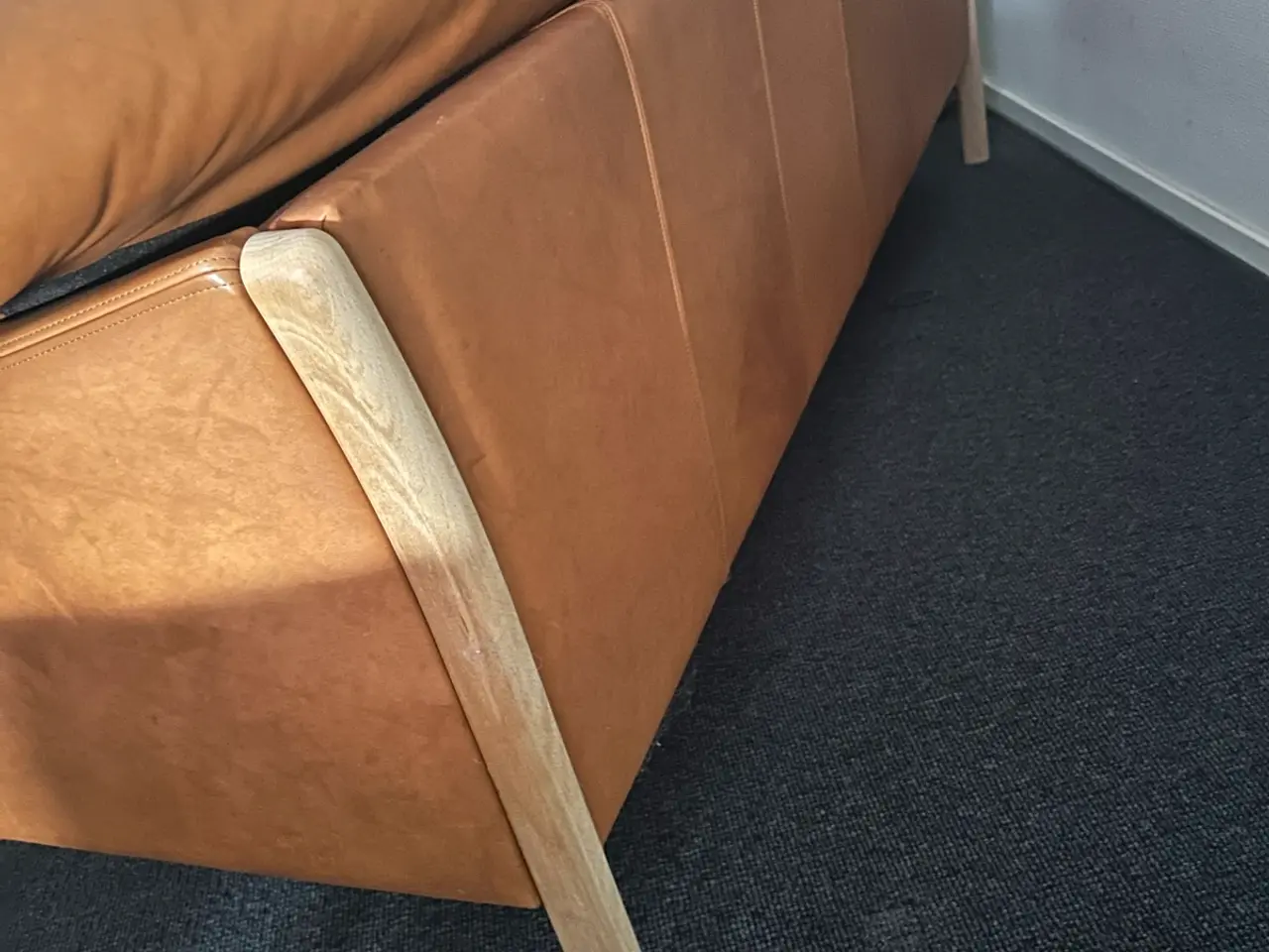 Billede 5 - Kvalitetslædersofa i cognac – Hurtig afhentning!