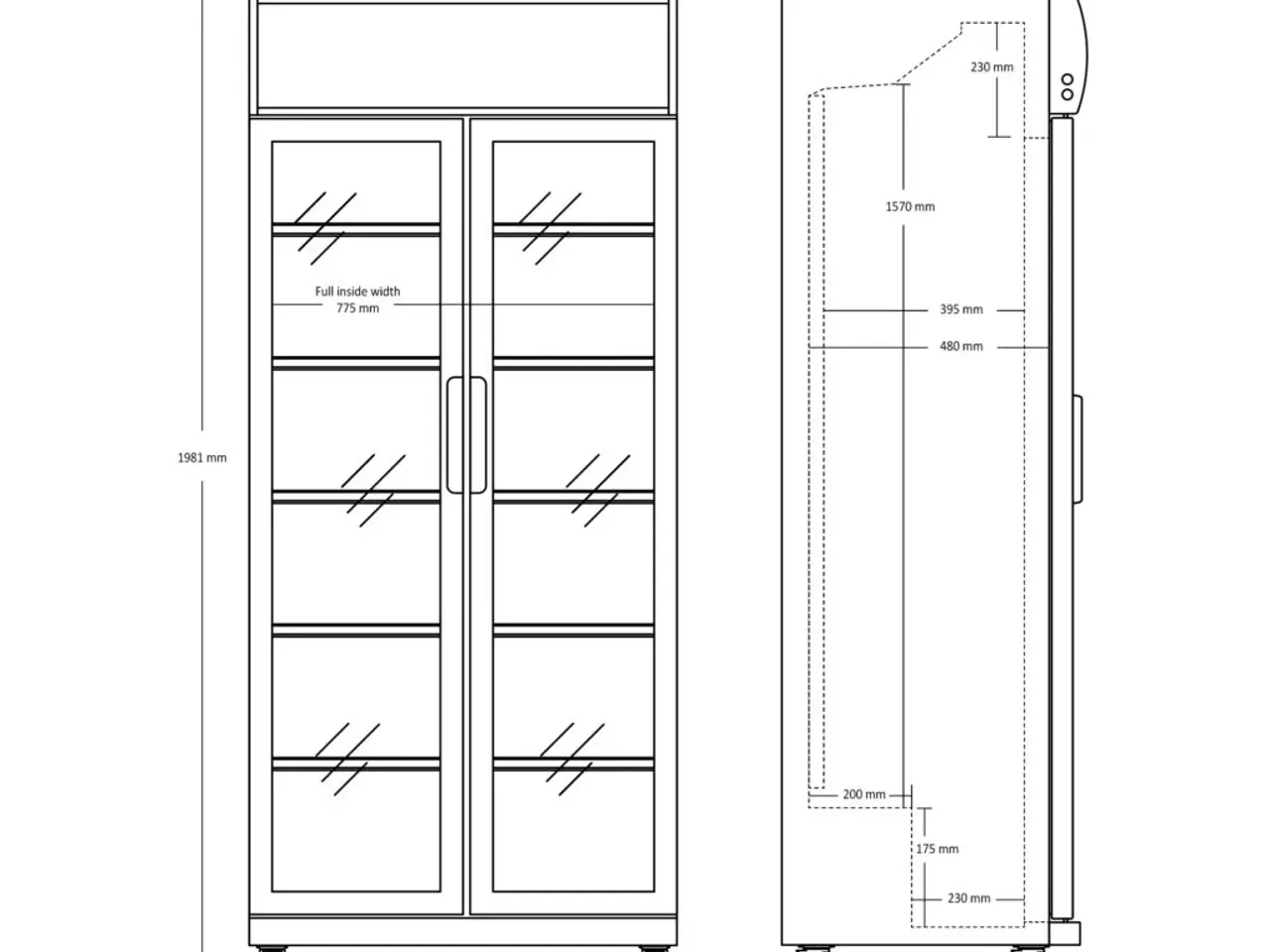 Billede 2 - Displaykøleskab 569 Liter – SD 881 HE – hvid