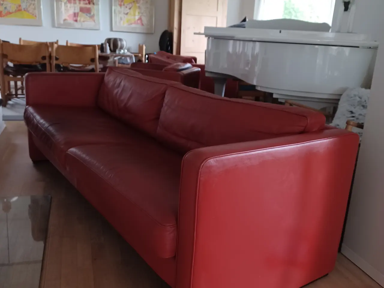Billede 1 - Sofaer i rødt læder