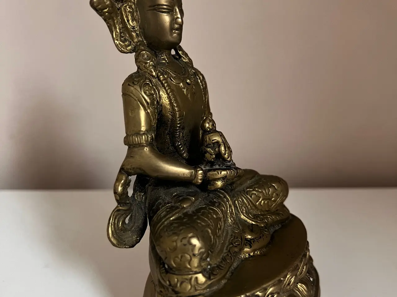 Billede 3 - Smuk gammel Amitayus messing skulptur 