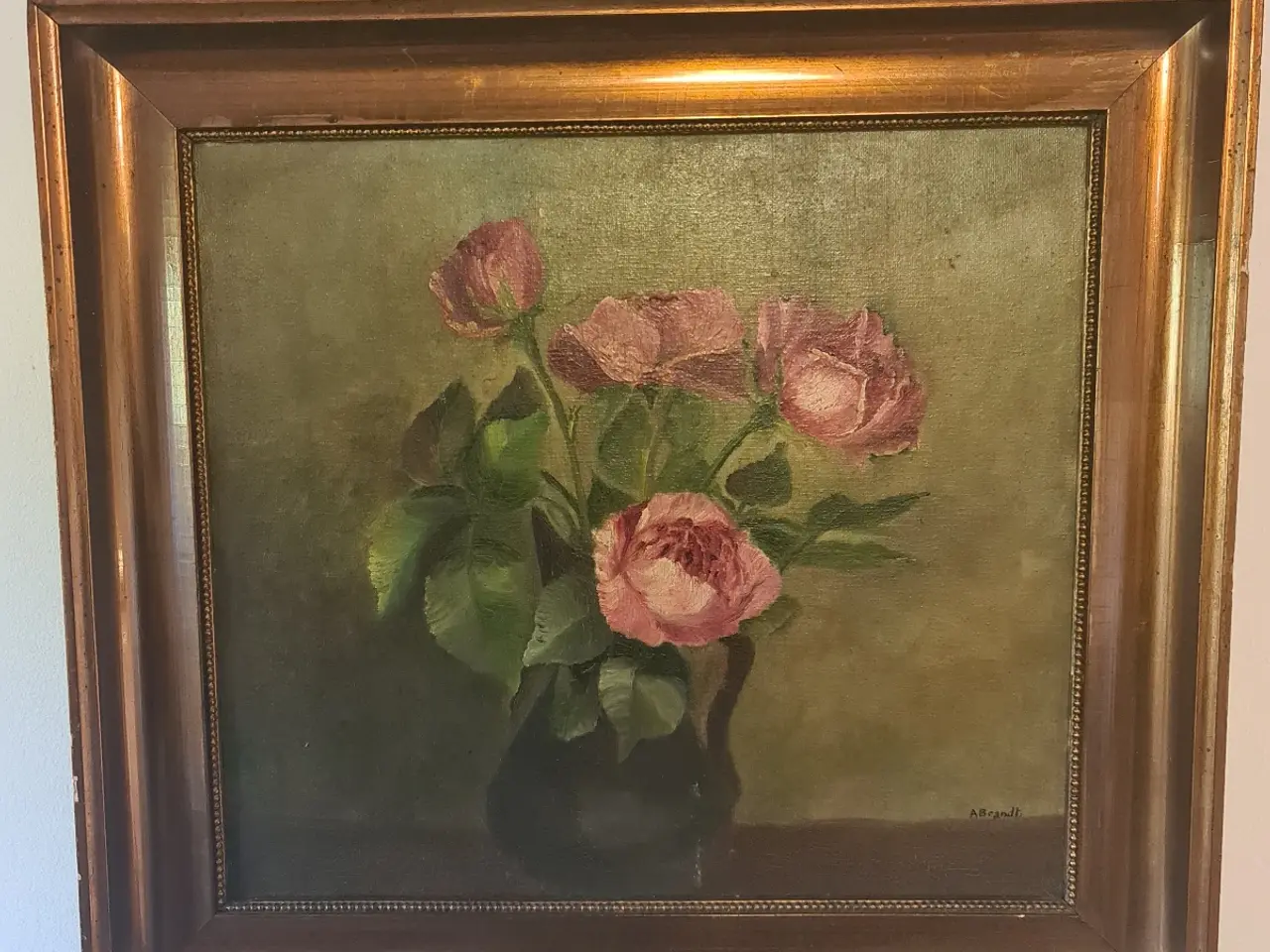 Billede 4 - A. Brandt – originalt oliemaleri med roser