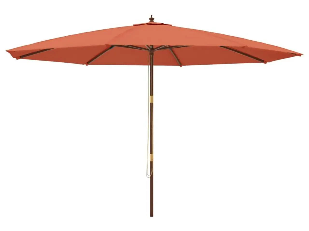 Billede 2 - Haveparasol med træstang 400 × 273 cm - terrakotta