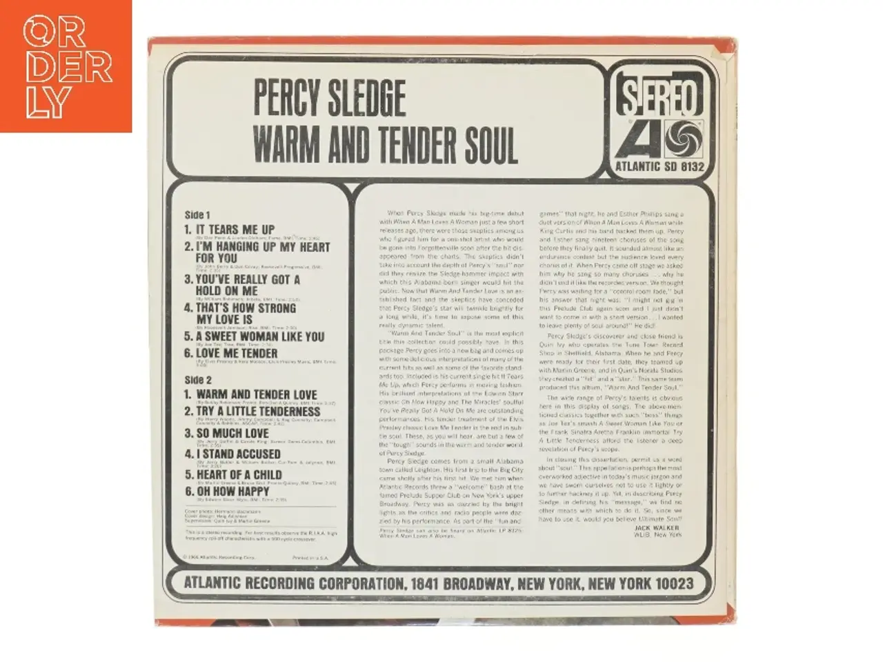 Billede 2 - Percy Sledge 'Warm & Tender Soul' LP