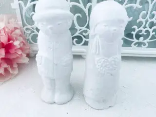 2 søde gips figurer brugskunst