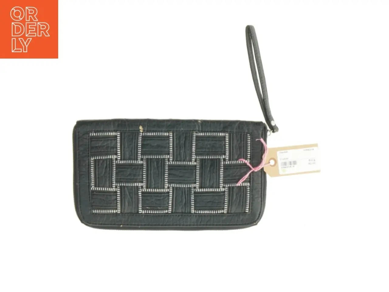 Billede 1 - Sort clutch med lynlåsdetaljer (str. 26x15 cm)
