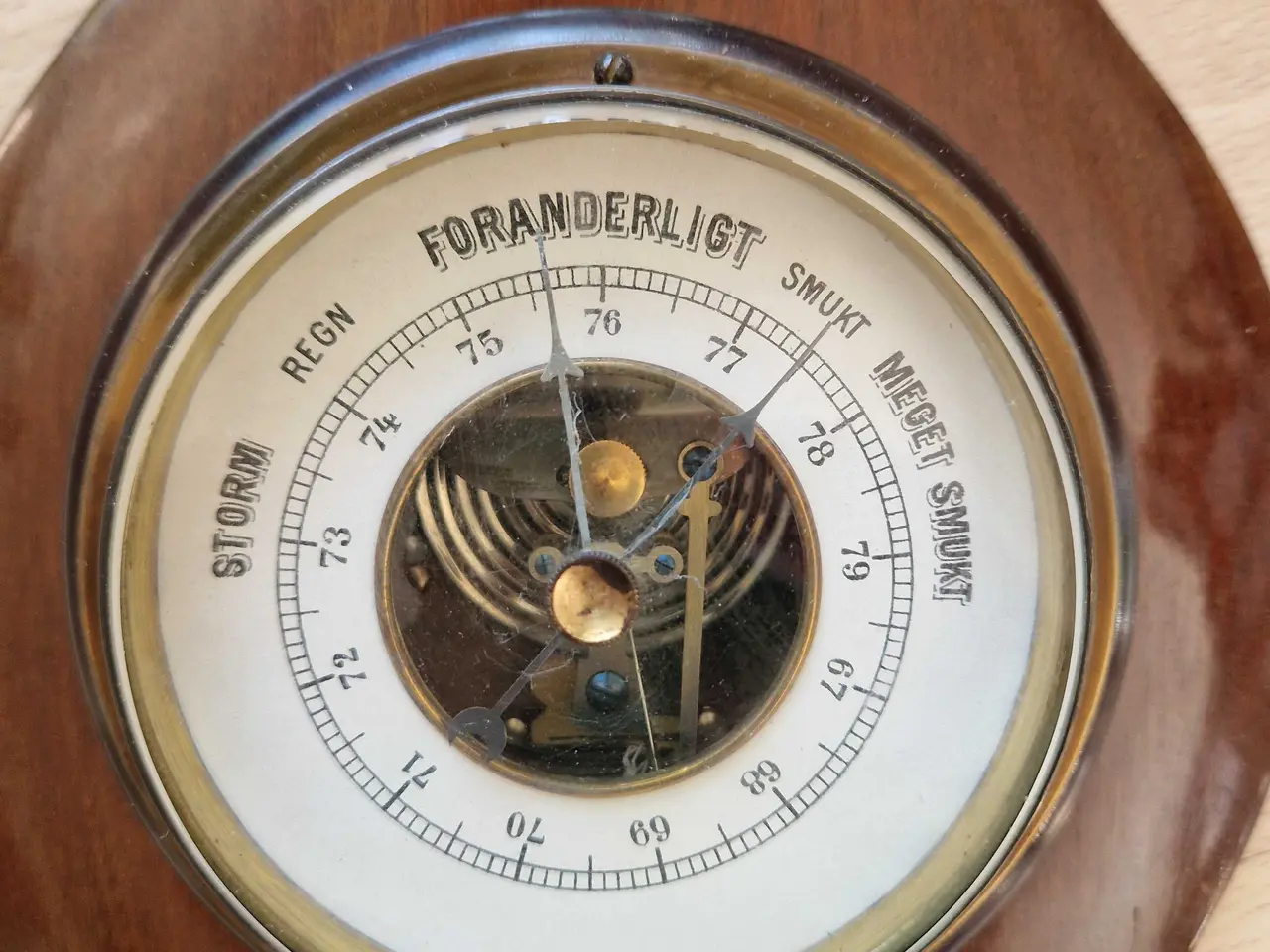 Billede 6 - Antikt barometer og termometer 
