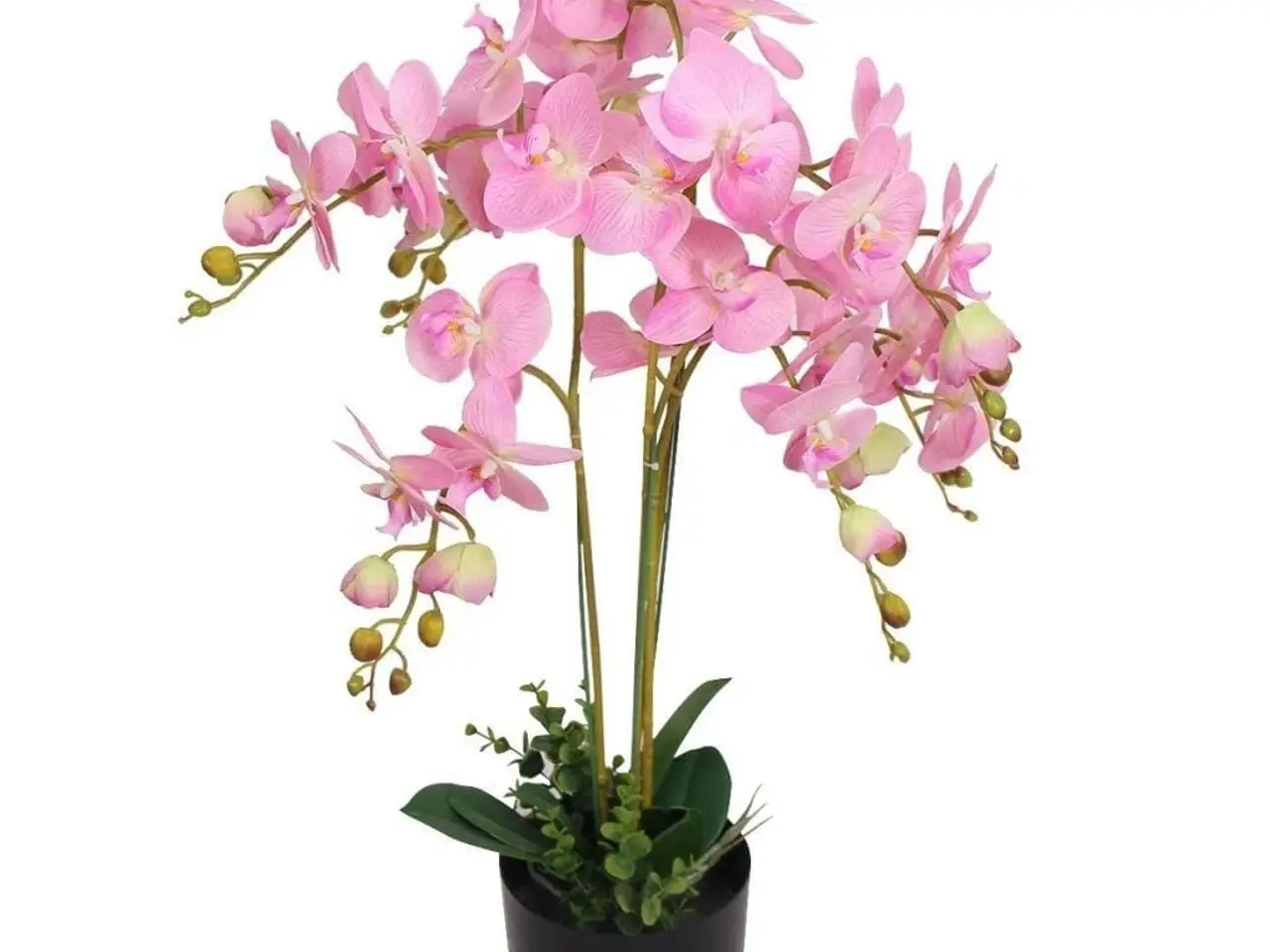 Billede 1 - Kunstig orkidé i potte - 75 cm, lyserød