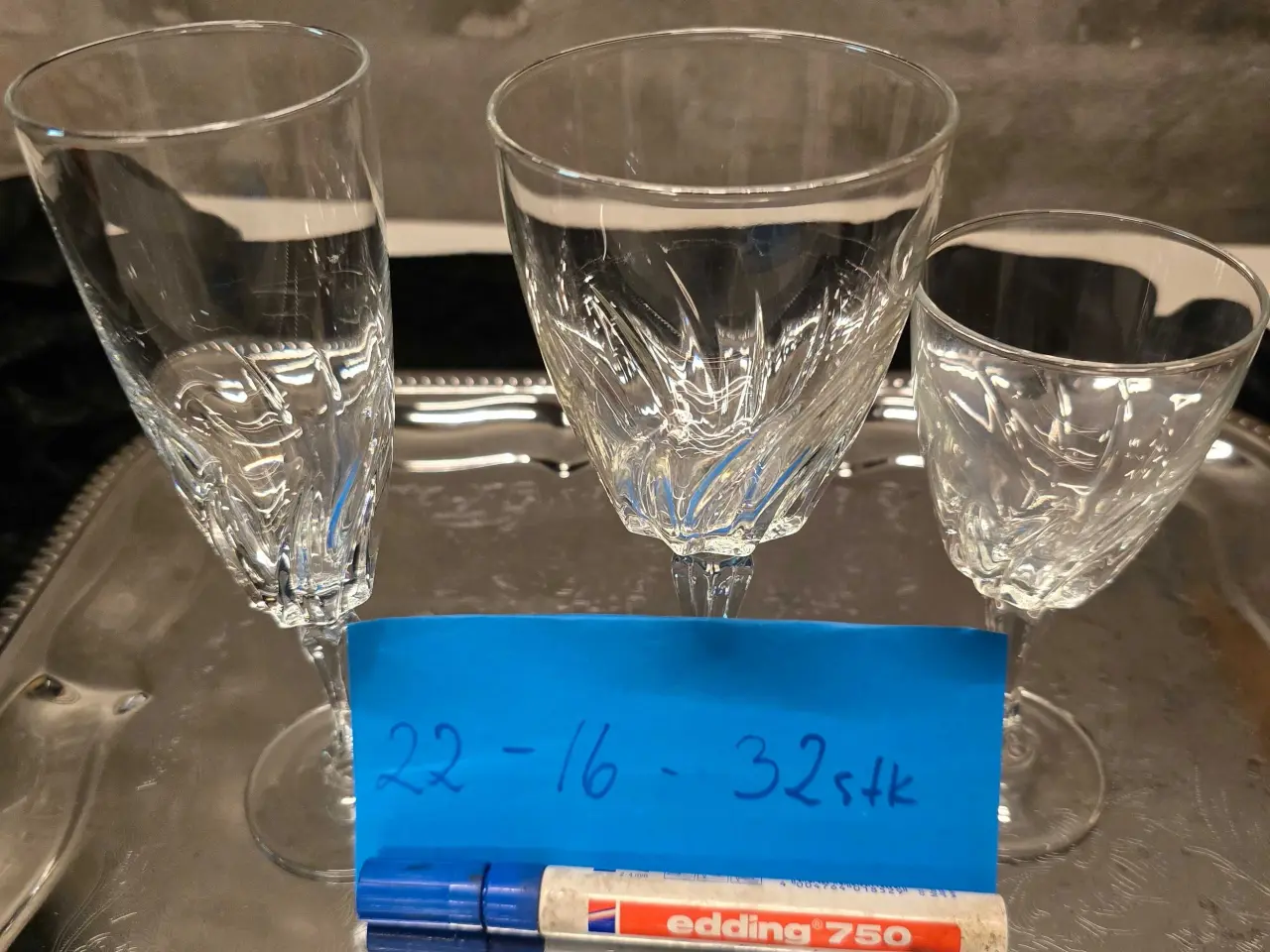 Billede 1 - Franske crystal glas , tåler opvaskemaskine 