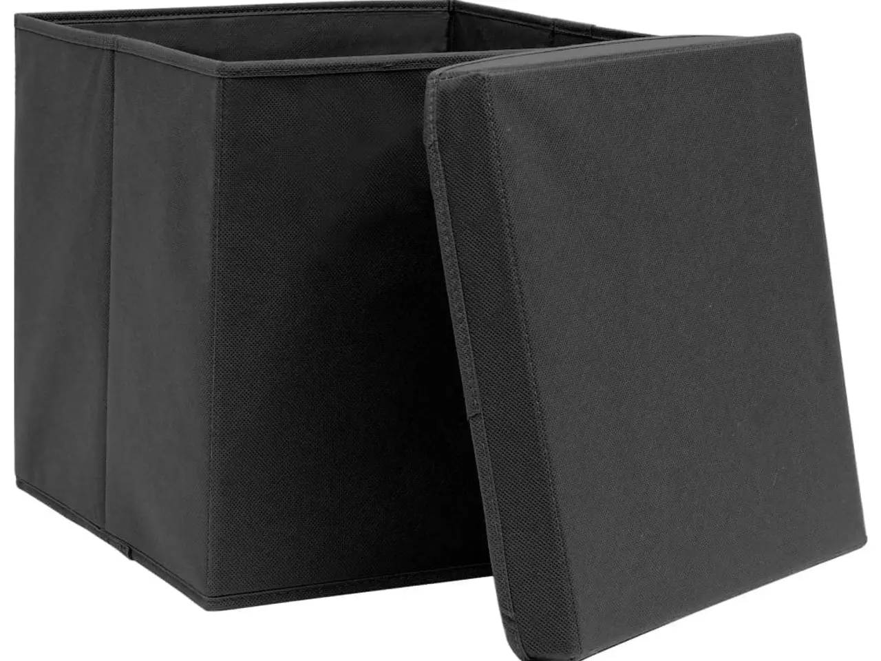 Billede 4 - Opbevaringskasser med låg - 10 stk., 28 × 28 × 28 cm, sort