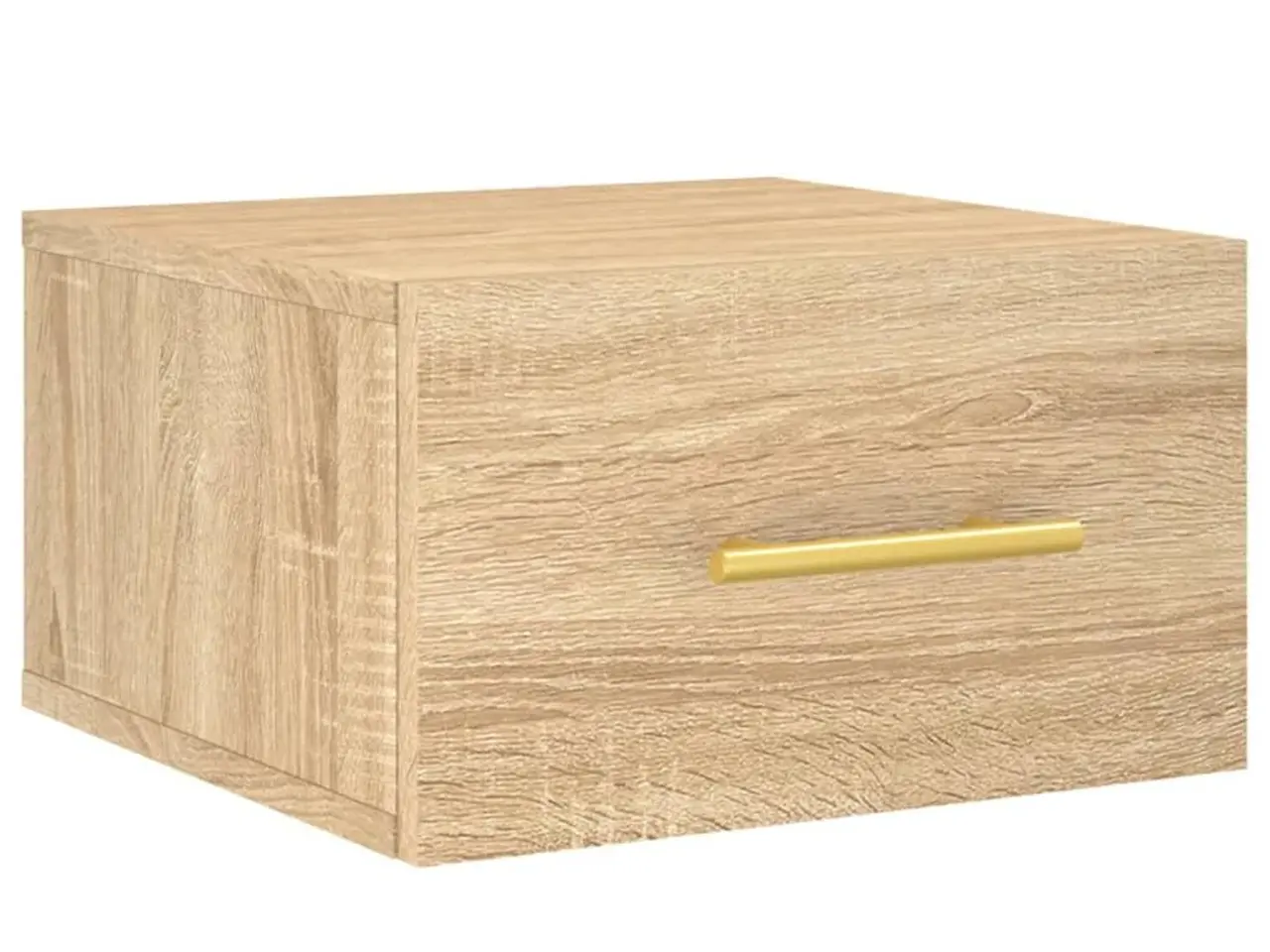 Billede 2 - Væghængt sengebord 35×35×20 cm - sonoma-eg med skuffe