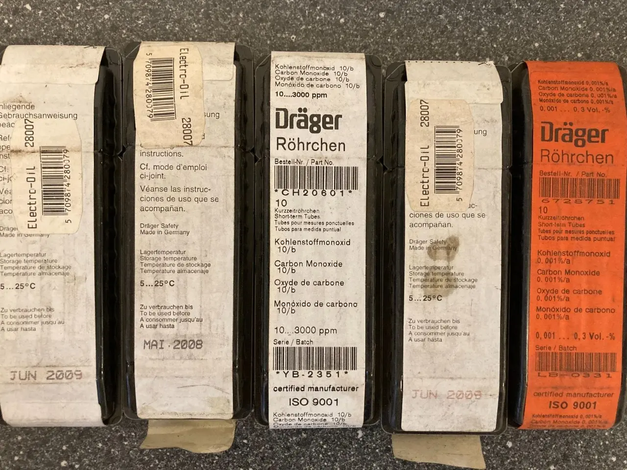 Billede 3 - parti of 5 x 10 Dräger Carbon Monoxide (CO) Test –