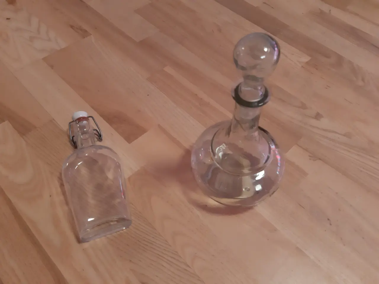 Billede 1 - Håndlavet karaffel + gammel pantflaske